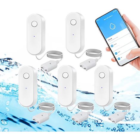 5 détecteurs de fuites d&aposeau intelligents WiFi, alarme de fuite de liquide, détecteur de niveau de débordement (1/5)