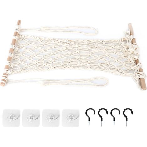 Panier à fruits suspendu simple, support en filet avec corde en coton, idéal pour la décoration de la cuisine et de la maison. (1/5)