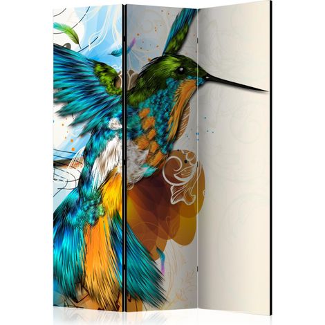Paravent 3 Volets "Bird's Music" 135x172cm (1/2)