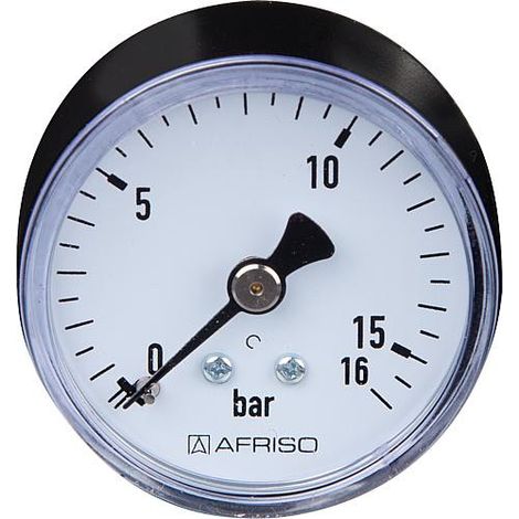 RF manometre 50 axial 0-16 bar, raccord 1/4" axial (au dos) (1/2)