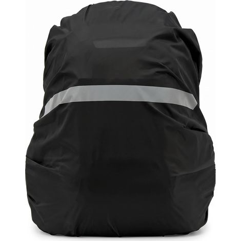 Rain cover for backpacks and 60-70 L bags, with reflective strips for cycling, hiking, school, and outdoor use, Black-XL (1/5)