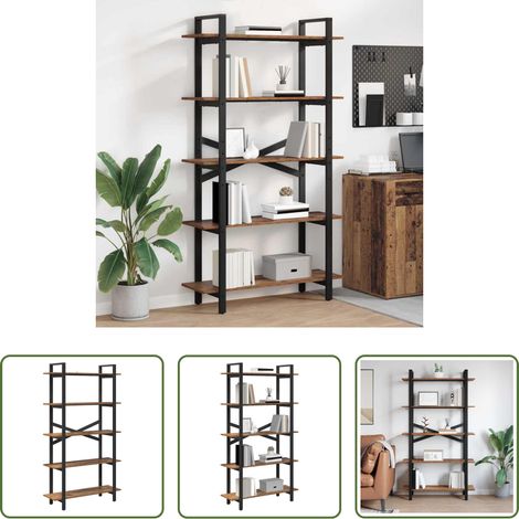 vidaXL Industriestil - Bücherregal Altholz 100 x 33,5 x 178 cm Holzwerkstoff (1/5)