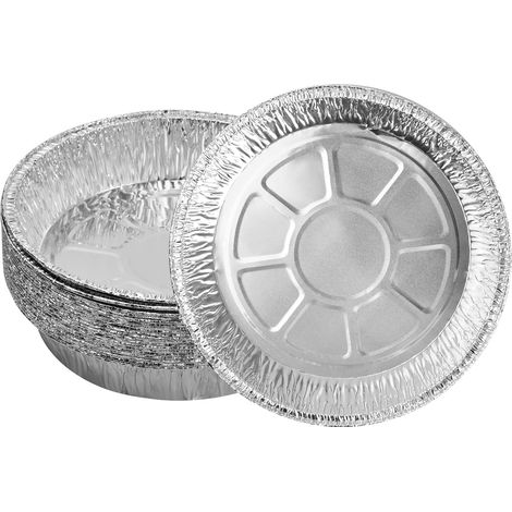 Plateaux en Aluminium de 8 Pouces, 20 Pièces Récipient en Papier d'Aluminium Jetables pour Friteuse à Air Moule Rond Jetable en Aluminium pour la Cuisson ou la Cuisson de Petits Gâteaux, Tartes (1/5)