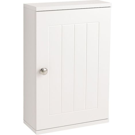 Badezimmer-Wandschrank - Weiß, Wandmontage, verstellbare Einlegeböden