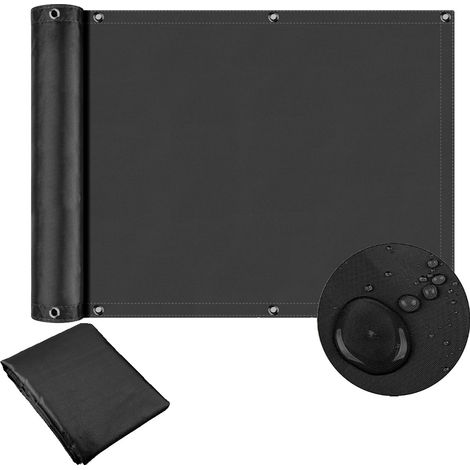 Vela ombreggiante, protezione UV al 95%, poliestere resistente, nera, 75x600 cm (1/2)