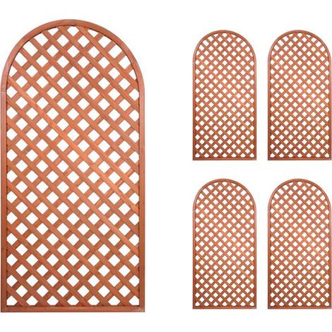5 pezzi di tralicci fissi con cornice arco 0,90 x h 1,80 metri in legno di pino