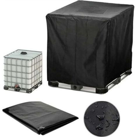 Housse pour tonneau de pluie (120x100x116 cm), pour les citernes pluviales extérieures, housse anti-UV, housse anti-poussière, housse pour citernes pluviales (1/4)