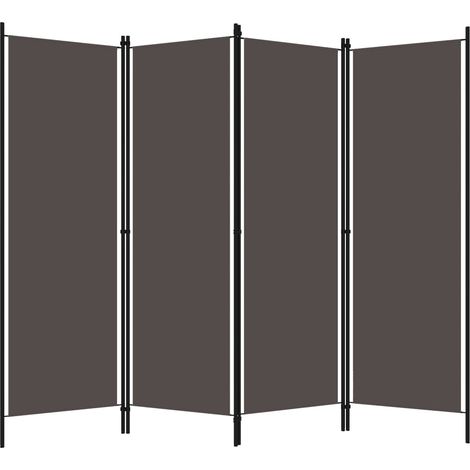 Cloison de séparation 4 panneaux Anthracite 200x180 cm (1/5)