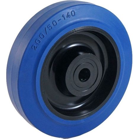 Roue caoutchouc EASYROLL® BLEU 100 x 35 alésage 12 longueur de moyeu 40 mm