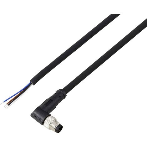 TRU COMPONENTS TC-13751860 Câble de raccordement M8 x 1 mâle, coudé 2 m Nombre de pôles: 4 1 pc(s)