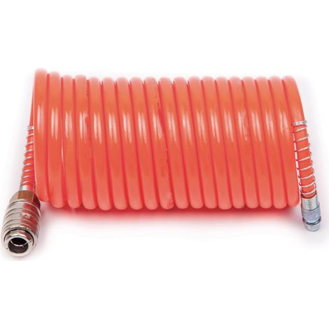 FIAC Tubo a Spirale per Aria Compressa Completo di Raccordi universali. Diametro esterno 8mm, interno 6mm, Lunghezza 5 metri