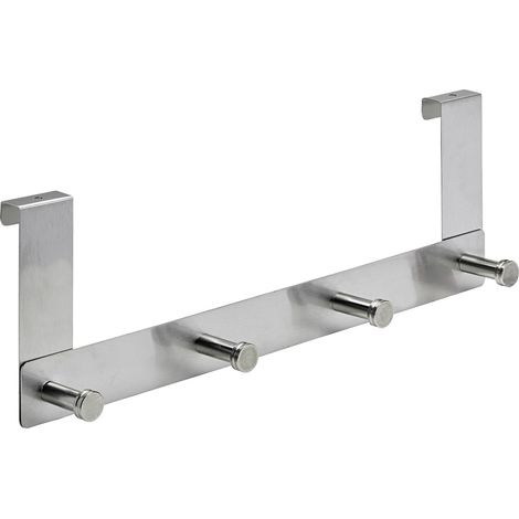 Hettich Türgarderobe 4 Haken 40,0 x 13,5 x 6,0 cm Edelstahl rund Haken