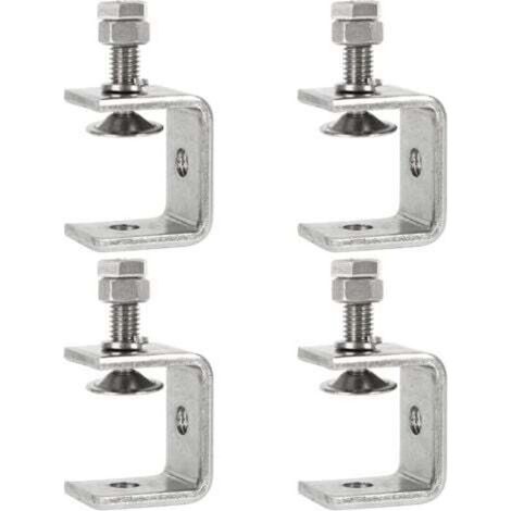 Lot de 4 colliers de serrage robustes en acier inoxydable, colliers de serrage carrés en acier, colliers de serrage en C de 0 à 25 mm, colliers de serrage fixes pour menuiserie, soudage, ébénisterie (1/5)