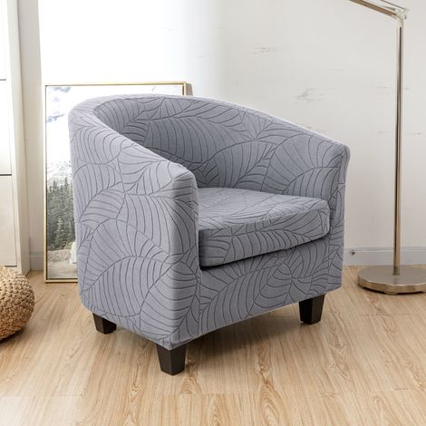 JSSEVN-1 Place Cabriolet Chesterfield Deux Pièces, Housse Fauteuil Club en Tissu Jacquard Vert Extensible Facile À Enlever Et Antidérapante (1/5)