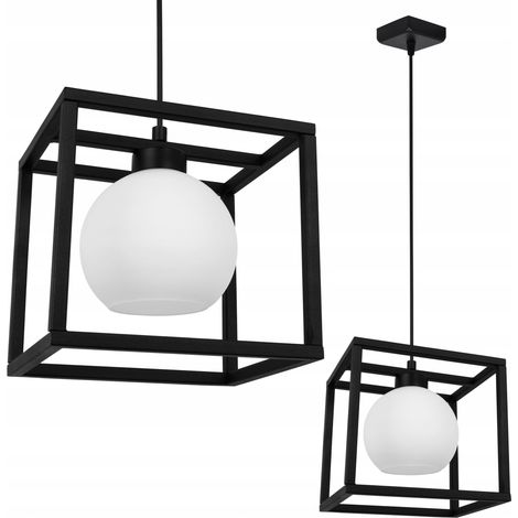 LAMPE SUSPENDU CAGE ÉLÉGANTE BOULE DE VERRE (1/5)