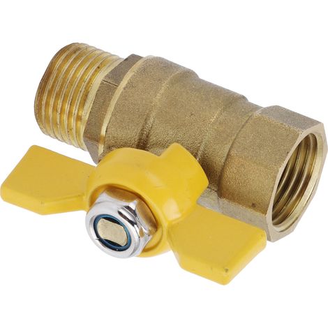 Robinet à boisseau sphérique filetage mâle G1/2, vanne gaz carburant renforcée, accessoire pneumatique plomberie, corps épais (1/5)