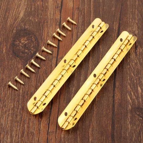 Lot de 2 charnières longues de 100 mm pour portes et tiroirs de meubles, supportant des boîtes à bijoux anciennes en bois, charnières décoratives, quincaillerie pour meubles avec vis (1/5)