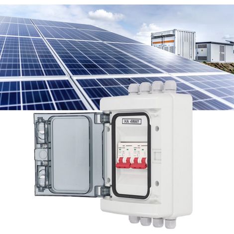 DC500V Solar-Trennschalter, 2 Eingänge, 2 Ausgänge, Miniatur-DC-Leistungsschalter, UV-Schutz, IP65 wasserdicht, 32A (1/5)