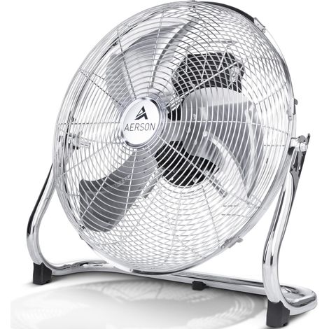 Ventilateur sur Pied Industriel – 3 Vitesses, Grand Débit d'Air. Structure Métal, Inclinaison 110°. Modèle (Chrome 40 cm).