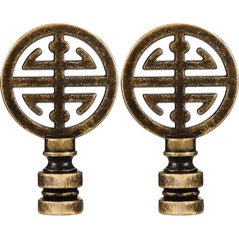 2 Stücke Lampe Finishings für asiatische orientalische Braut Lampe Finishings Schatten Symbol von Glück dekorativ für Tisch Zimmer des Hauses, antikes Messing (1/5)