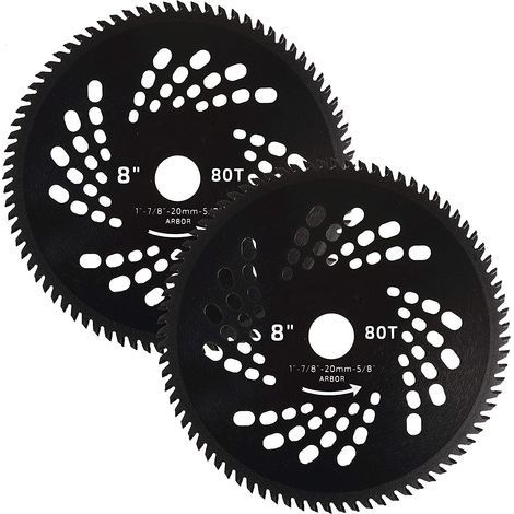 200 mm-80T, 2-teiliges Set, 25,4 mm Schaft, mit 22,23-20-15,88 mm Unterlegscheibenadapter, Freischneiderklinge (1/5)