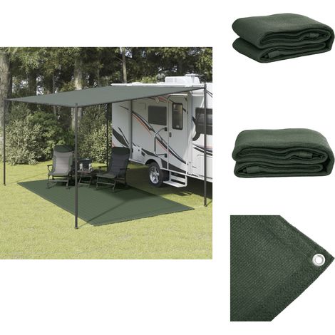 Tapis de tente 250 x 400 cm PEHD Vert - Tapiss De Tente - Tapis De Camping - Tapis Extérieur - Tapis De Sol - Imperméable (1/5)