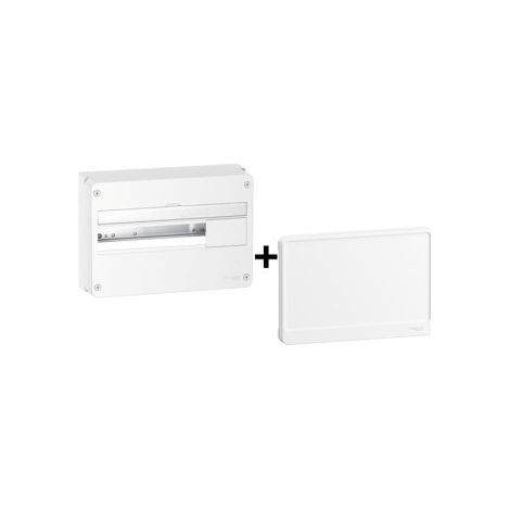 Schneider - Resi9 - Coffret 1 Rangu00e9e de 18 Modules + Porte Blanche - Ru00e9f. : R9H18401+R9H18421 (1/4)