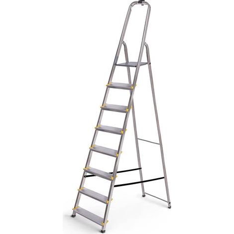 [JAMAIS UTILISÉ] HOSTRÖM Escabeau 8 marches DURA pliable, marchepied léger en aluminium, hauteur plateforme 162cm, pieds antidérapants, charge 150kg, garantie 5 ans