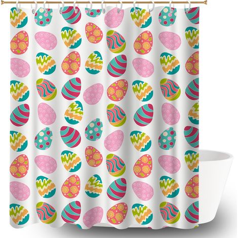 Voile de douche polyester 180x180 bordure lestée housse de baignoire pour optimiser un petit espace (1/5)
