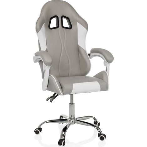 Gaming Stuhl / Bürostuhl GAMEBREAKER W03 Stoff grau/weiß MyBuero (1/5)