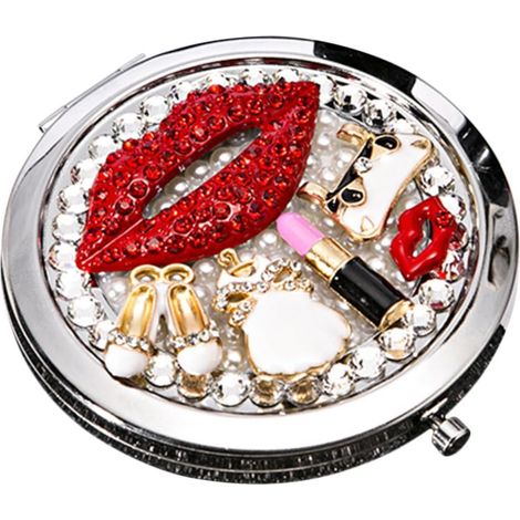 Miroir Cosmétique Pliable Double Face Compact Petit Format Portable pour Voyage Et Paquet à Main