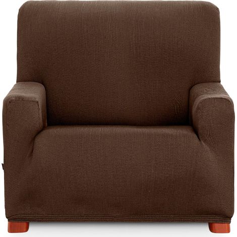 Housse de canapé 1 Place Universelle et Polyvalente - Couleur Marron - Protecteur Facile à Placer pour Dossier, siège et accoudoirs (1/5)