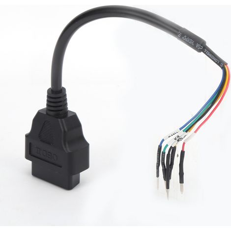 Connecteur adaptateur de test de câble à 16 broches pour câblage OBD ODB2 universel dans les applications automobiles et motos. (1/5)