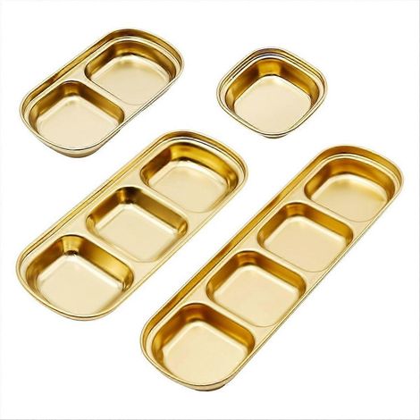 Assiette à Sauce Inox Doré Lot de 4, Bols Condiments Métal Premium (1/5)