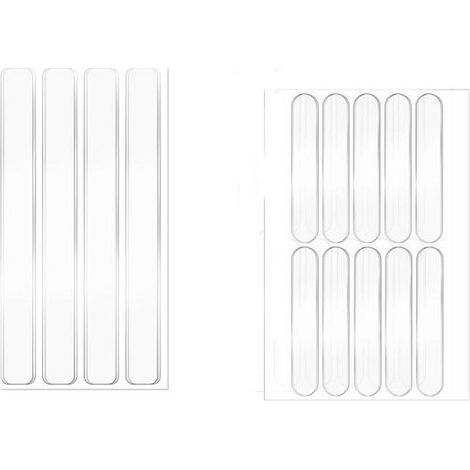 Patins amortisseurs - Lot de 14 - Butées de porte - Patins en silicone - Patins auto-adhésifs - Protection murale - Transparent (1/5)