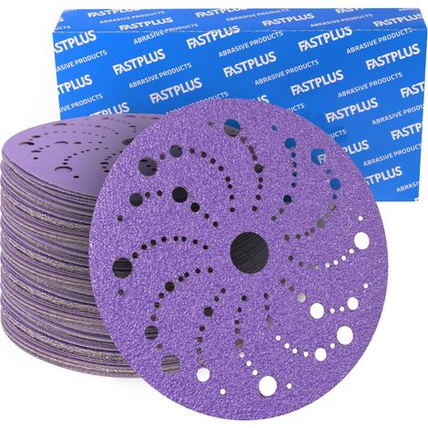 Lot de 50 disques abrasifs poreux 150 mm grain 800 bleu céramique pour ponceuse excentrique pour bois, métal et automobile (1/5)