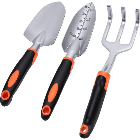 Kit de Jardinage en Aluminium de 3 Pièces avec Poignées Ergonomiques (1/5)