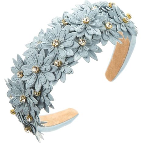 Serre-tête en cuir avec plusieurs couches de fleurs - Doux et confortable - Convient pour différentes coiffures (1/5)