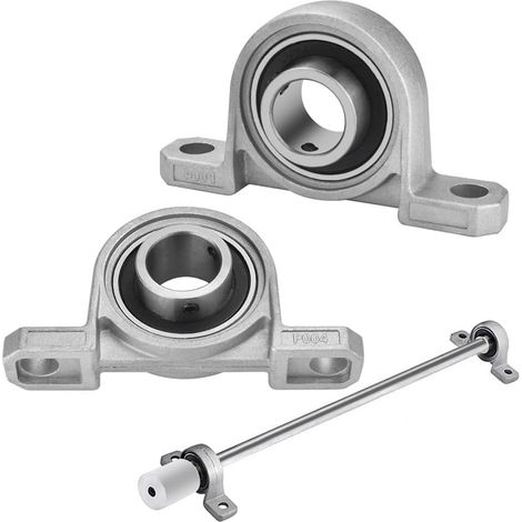 Bloc à roulement à billes - Alésage à bride 20 mm 2 Pcs Roulement à Bille KP004 Palier Roulement en Alliage de Zinc Mini Roulement Palier à Semelle pour Industrie Machine à Arbre d'Axe (1/5)