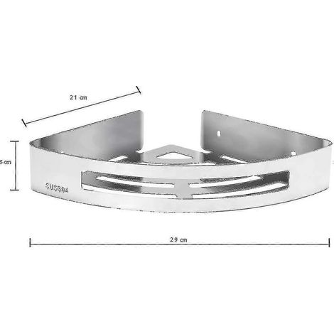 Eckduschablage, 2er-Set Eckablagen mit Haken, doppelseitigem Klebeband, Edelstahl (1/2)