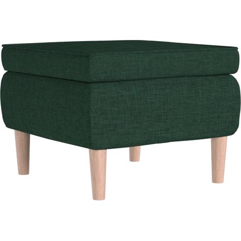 Sgabello con seduta poggiapiedi con gambe in legno e tessuto verde scuro DEC026324
