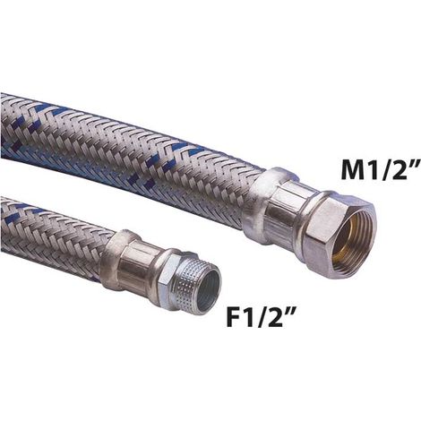 "FLESSIBILE ANTIVIBRANTE M/F 1/2"""" IN ACCIAIO ZINCATO cm 80 - DN13"