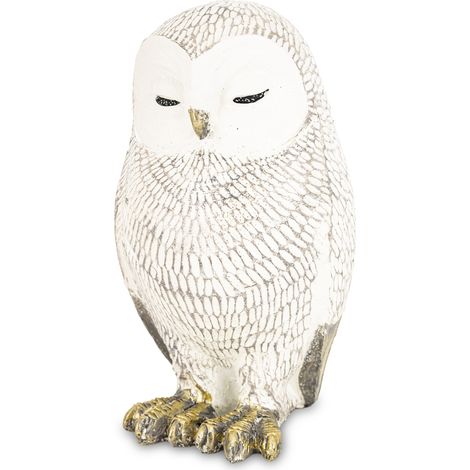Figura de búho de plástico blanco de 18x10x11 (1/5)