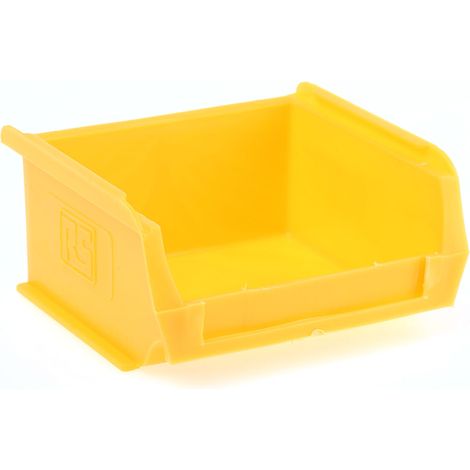 Bac de rangement RS PRO Jaune en PP, 50mm x 100mm x 90mm ( Prix pour Paquet de 10 ) (1/2)