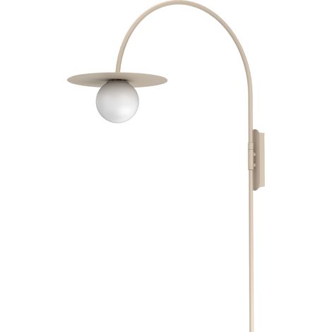 Applique murale décorative Flat beige avec boule blanche 1xE27 15W Luminex