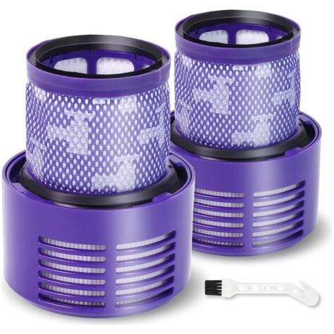 Filtre de Remplacement pour Dyson Cyclone V10 SV12, 2 Packs de Filtres et 1 Brosse de Nettoyage Compatibles avec Dyson Cyclone V10 Animal Absolute Motorhead SV12, Remplace la Pièce n° 969082-01