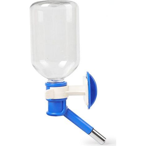 Drip-free pet water dispenser, dog kennel water bottle kettle with adjustable height (blue) (1/3)