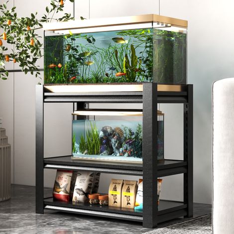 Support pour aquarium de 75 à 115 litres (20 à 30 gallons) – Support en métal, dimensions : 86,3 cm × 45,7 cm × 80 cm, hauteur réglable, support robuste pour terrariums (aquarium non inclus). (1/5)