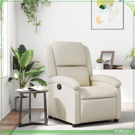 Fauteuil inclinable - 3205445 - Similicuir crème - Inclinaison 135° - Poche latérale (1/5)