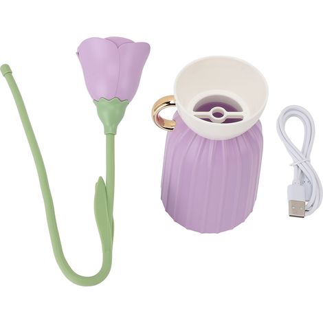 Lampe de table fleur LED, variateur tactile 3 températures de couleur, col flexible, batterie intégrée, design décoratif (1/5)